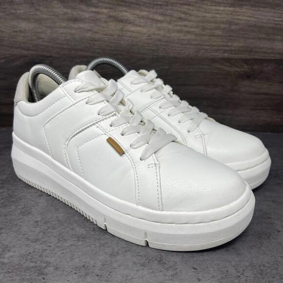 Dr Scholls Sadie Platform Sneakers Womens Size 8.5 White Leather Lace Up - Picture 4 of 11